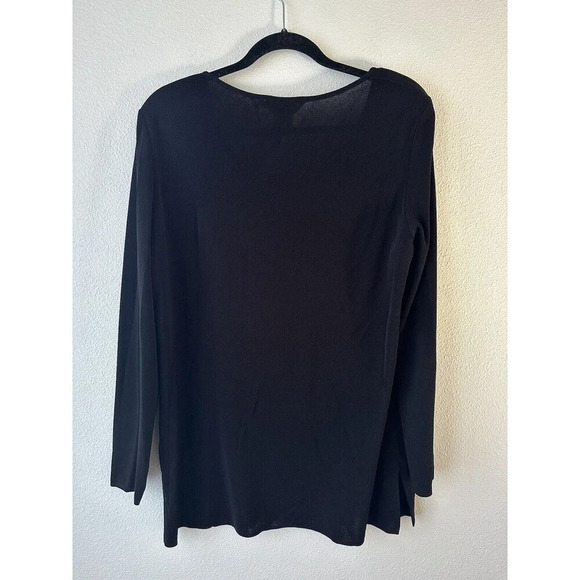 Exclusively Misook Women’s L Black Acrylic Knit Long Sleeve Top Scoop Neck - Picture 5 of 8